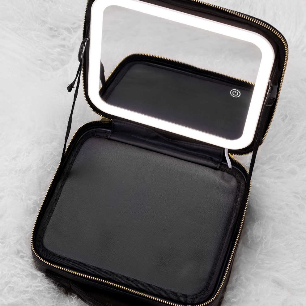 Cosmetic Bags with LED Mirrors (Online Only - Black + Pink options)