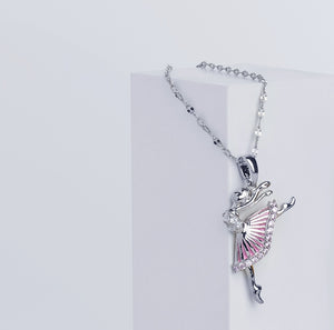 Ballerina Necklace with Teal Jewelry Box