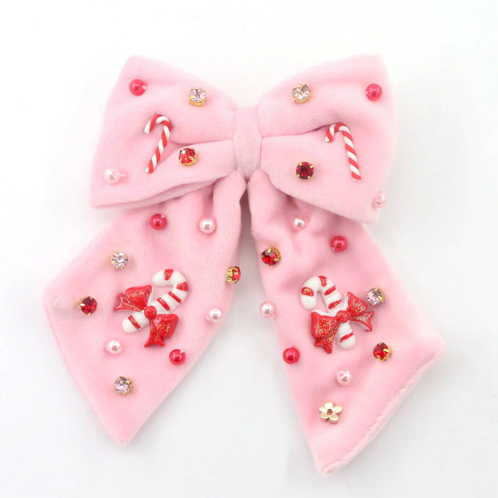Poppyland Girls Bow - Candy Cane Lane