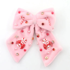 Poppyland Girls Bow - Candy Cane Lane
