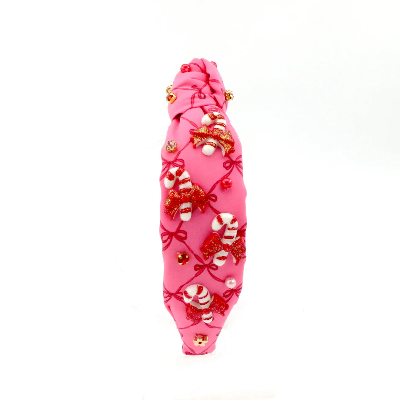 Poppyland Girls Headband - Candy Cane on Bow Print
