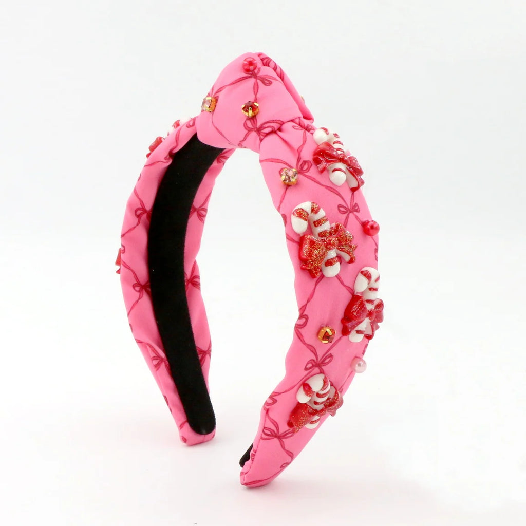 Poppyland Girls Headband - Candy Cane on Bow Print