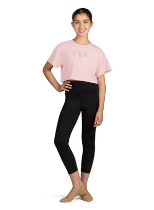 Mirella Glow Print Pirouette Youth Cropped T (More Colours)