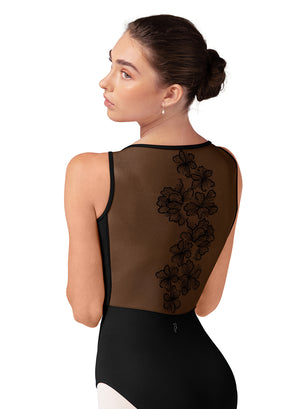 Bloch Ladies Embroidered Boat Neck Leo - L40004