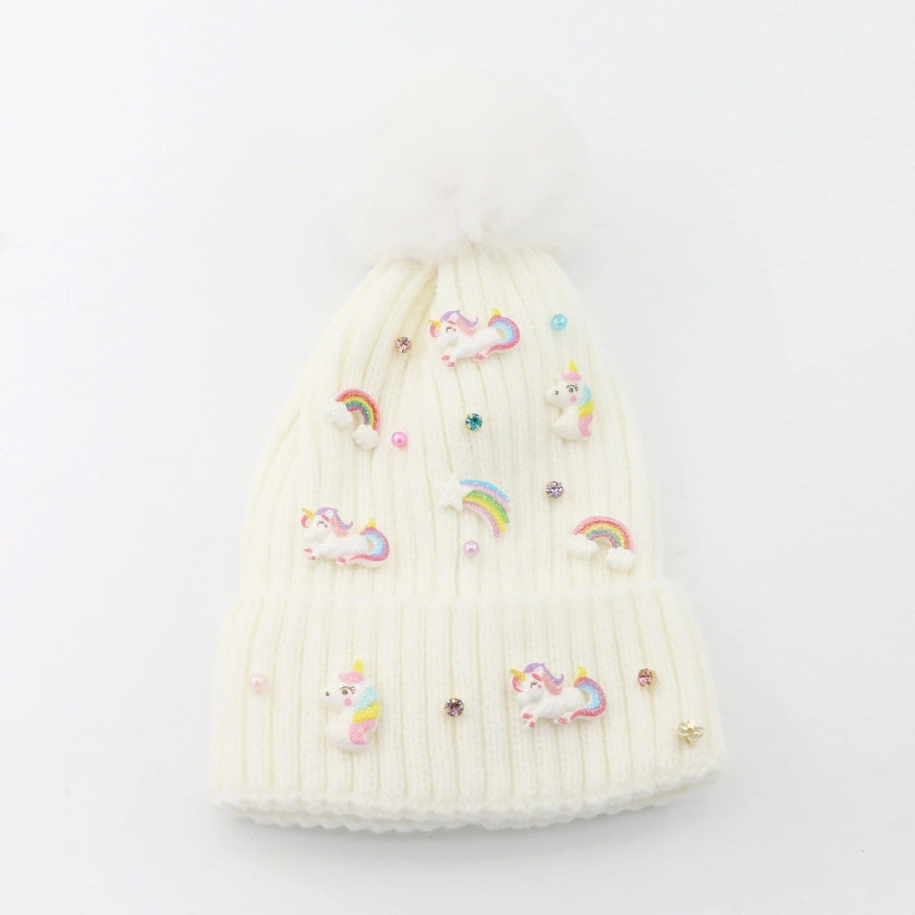 Poppyland Girl's Beanie - Rainbow Unicorn