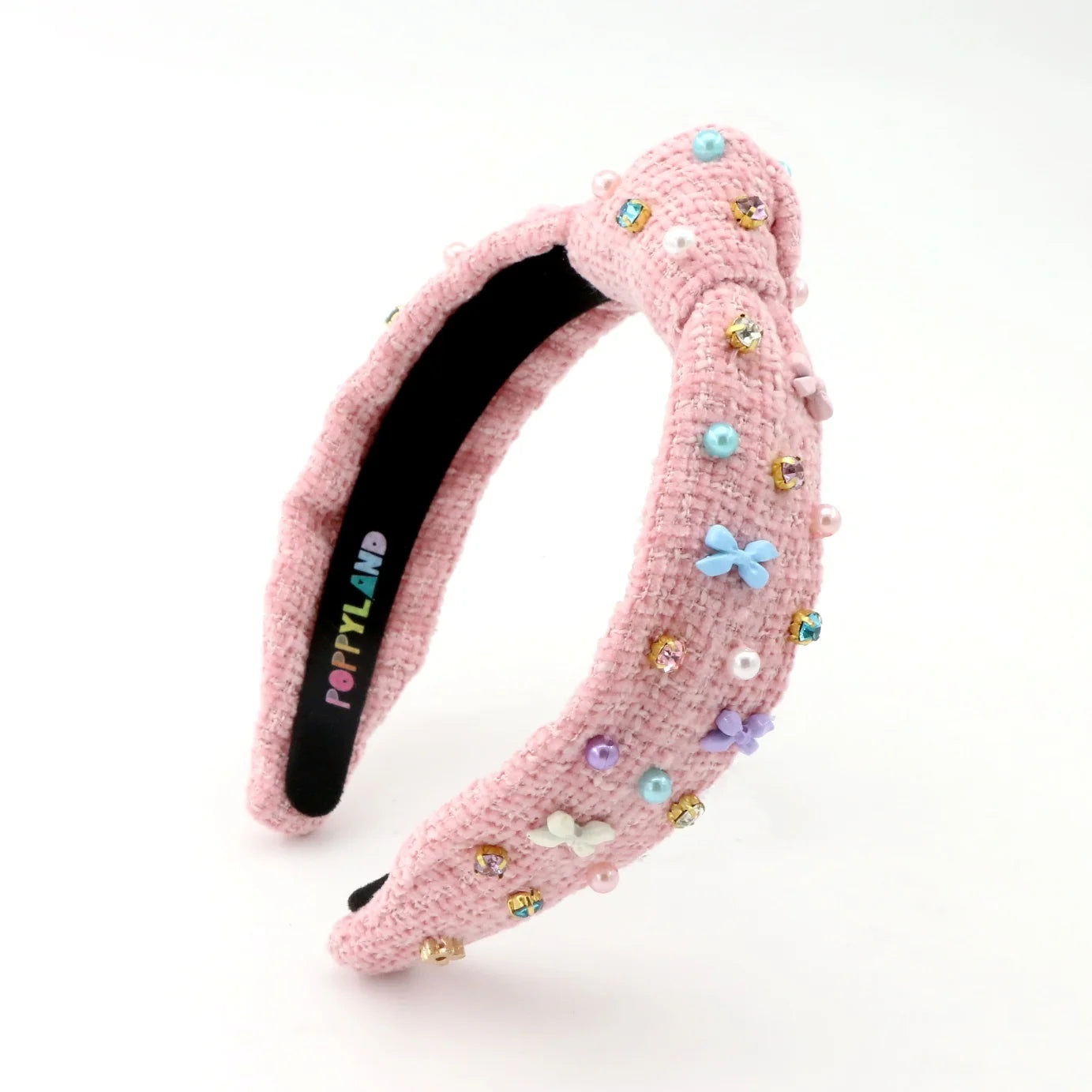 Poppyland Girls Headband - Tweed Bow Multi