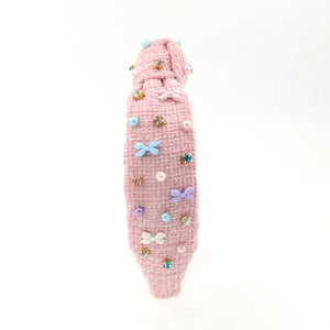 Poppyland Girls Headband - Tweed Bow Multi