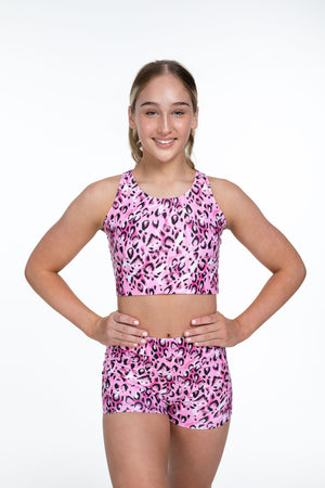 Girl's Bloch X Flo Active Cropped Fitted Tank (Black)