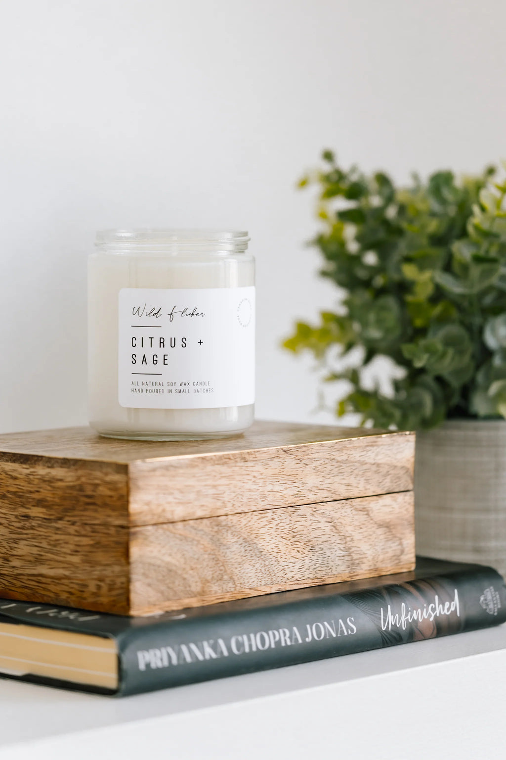 Wild Flicker Citrus + Sage Soy Wax Candle  - Single Wick