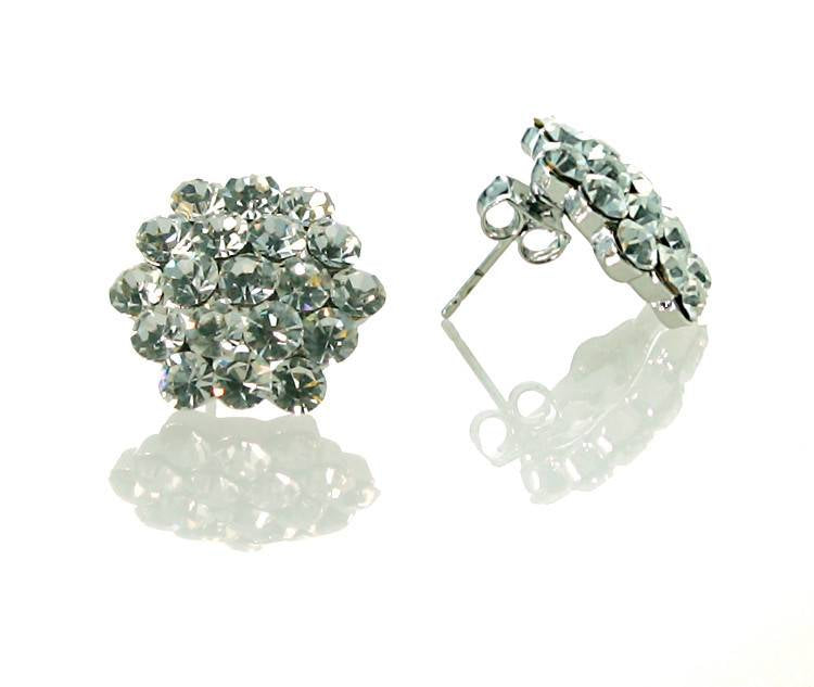 FH2 Crystal Cluster Clear Earrings AZ0015 (pierced & clip-on)